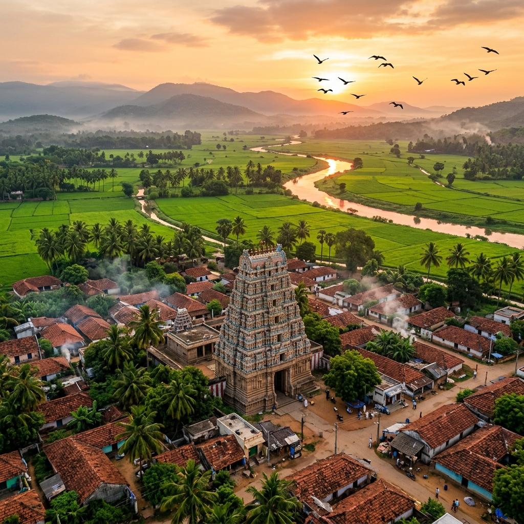 Ranga Reddy Palem Sunrise Drone View